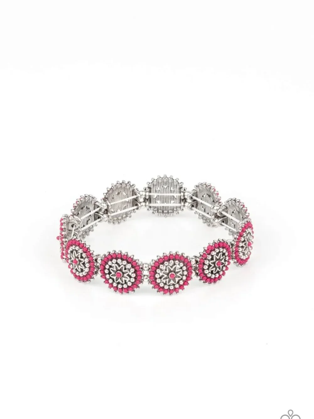Paparazzi Jewelry Accessories - Bohemian Flowerbed - Pink Bracelet - Vintage